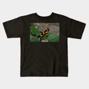 Fire Salamander on Rock Kids T-Shirt